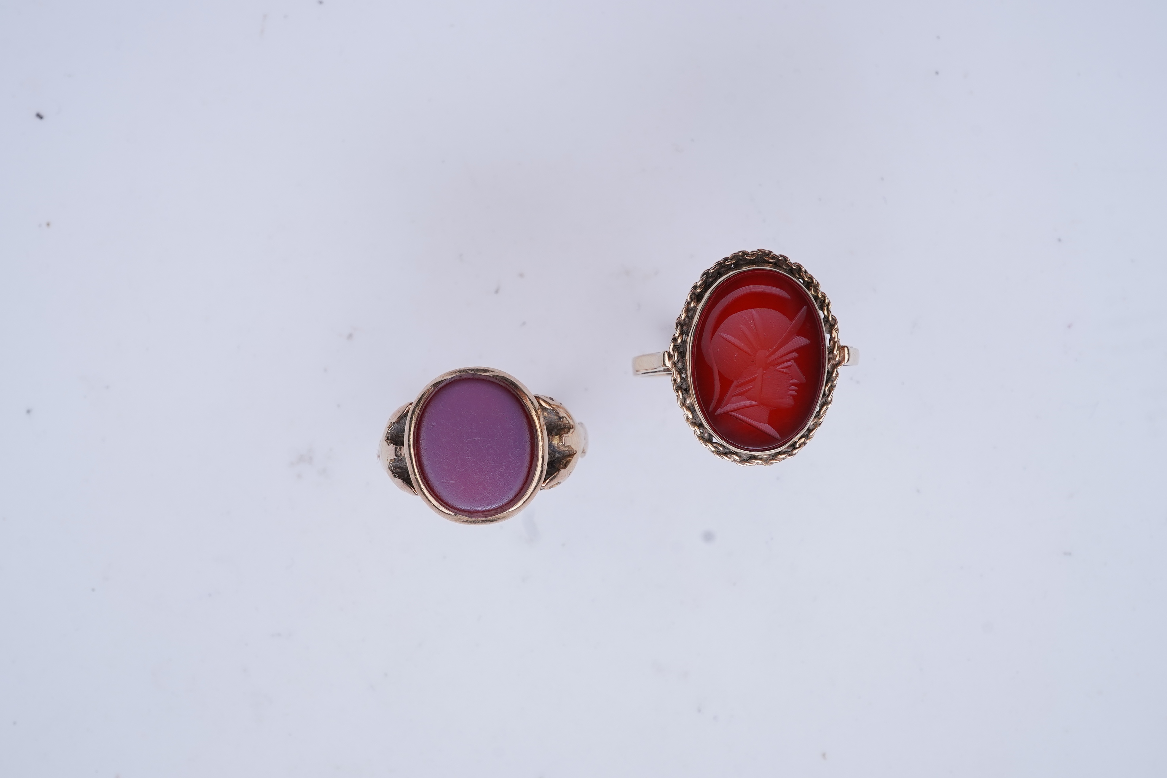 Two hardstone rings